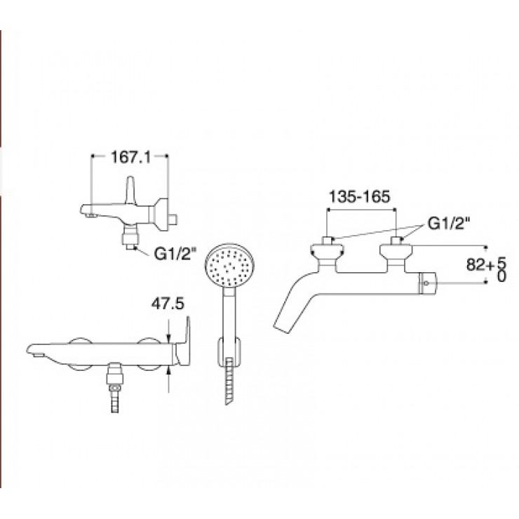 Vòi Tắm Sen Nóng Lạnh American Standard La Vita WF-0511