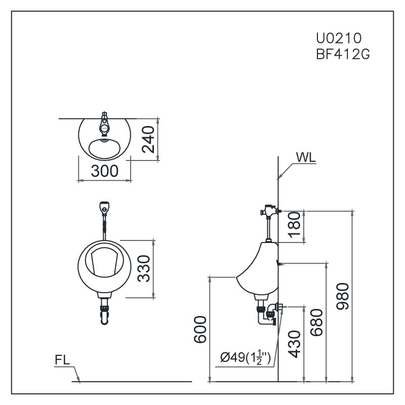 Bồn tiểu nam Caesar U0210