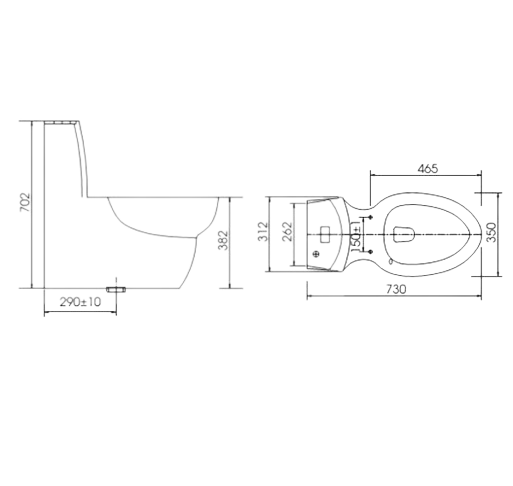 Bồn cầu 1 khối Viglacera V60