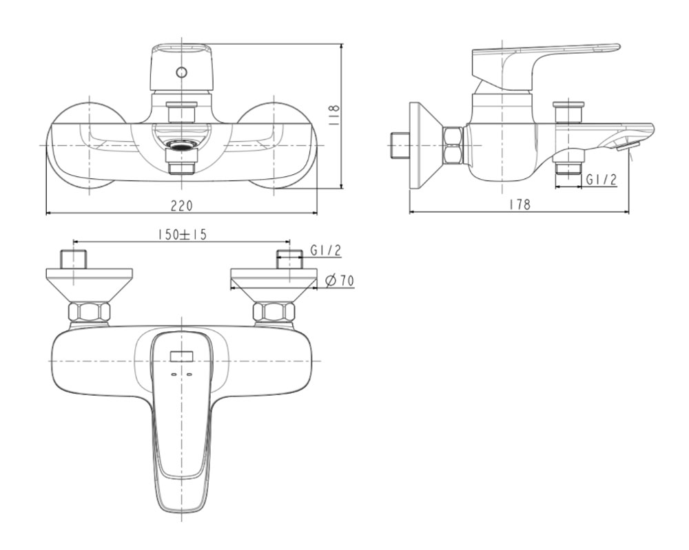 Vòi Sen Tắm Nóng Lạnh American Standard WF-1711 Signature