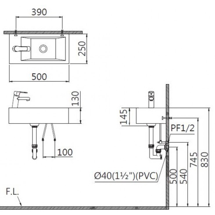 Chậu Rửa Treo Tường Caesar LF5239L