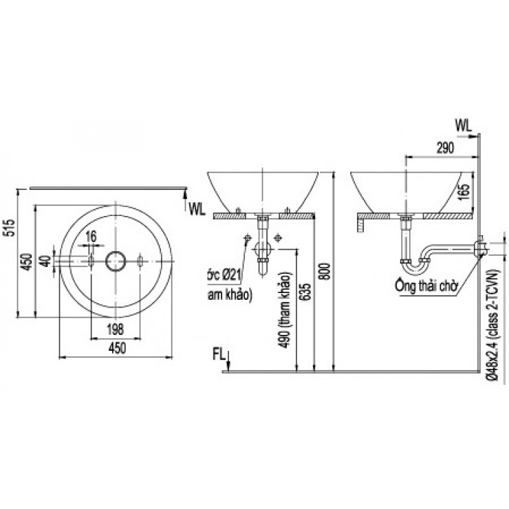 Chậu rửa đặt bàn INAX AL-445V Aqua Ceramic