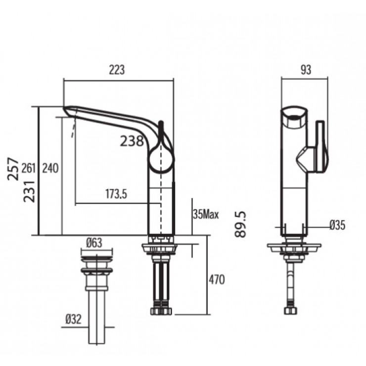 Vòi Chậu American Standard WF-6802 IDS Nóng Lạnh