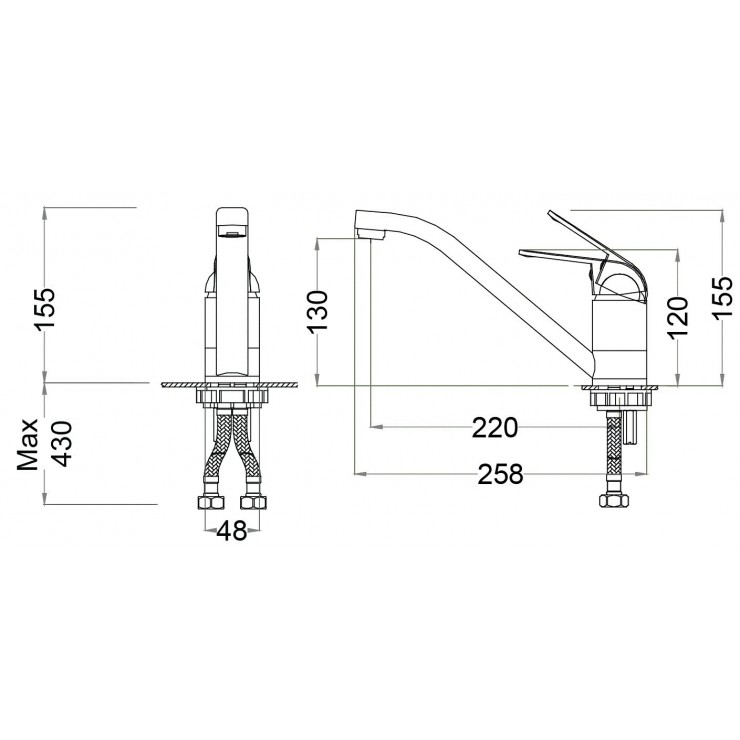 Vòi bếp nóng lạnh caesar K511C