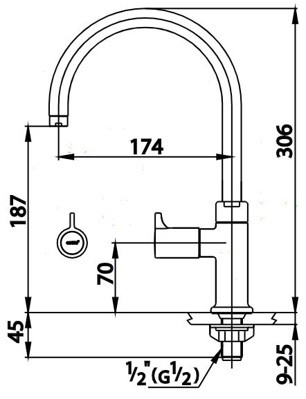 Vòi Bếp Lạnh COTTO CT1087C27-HM Gắn Chậu