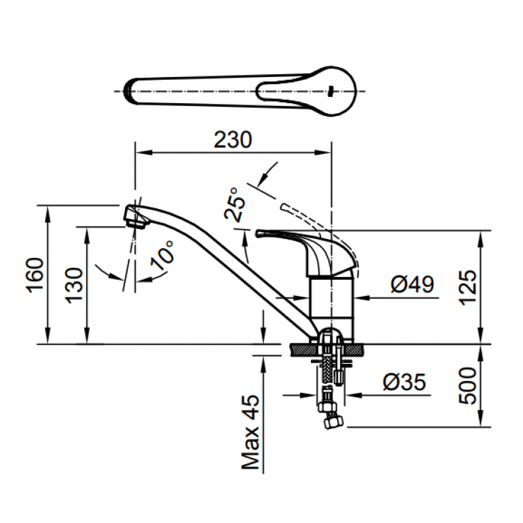 Vòi rửa bát cơ INAX SFV-302S