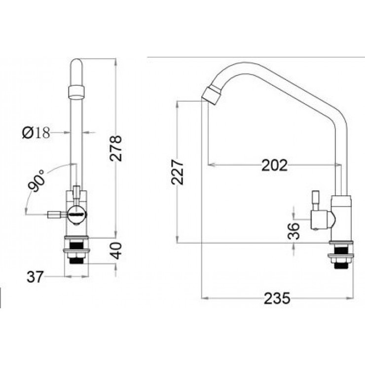 Vòi bếp lạnh caesar K022C