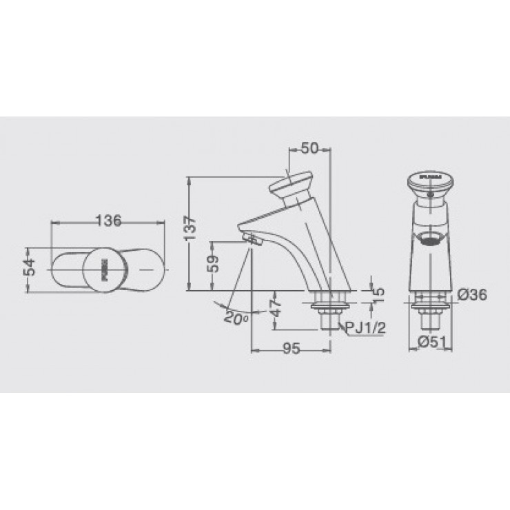 Vòi chậu nước lạnh tự động INAX LFV-P02B