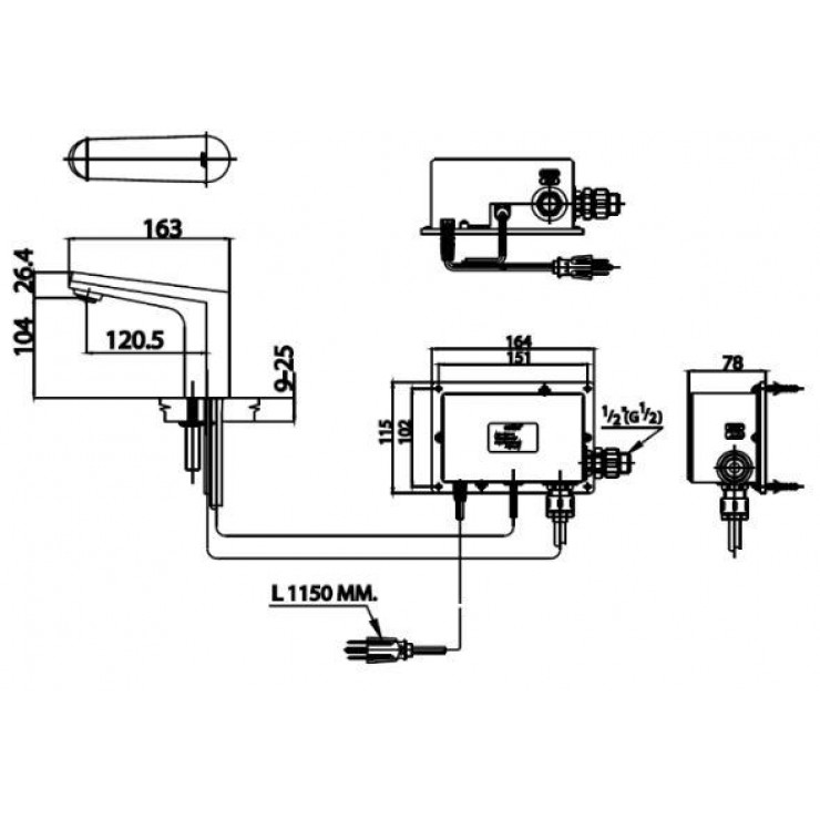 Vòi Lavabo Cảm Ứng COTTO CT4902DC PIN