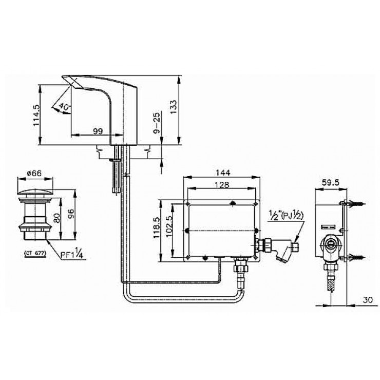 Vòi Lavabo Cảm Ứng COTTO CT537DC Dùng Pin