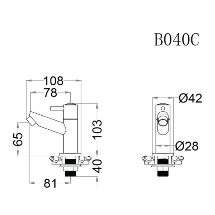 Vòi lavabo nước lạnh Caesar B040C