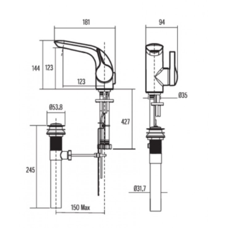 Vòi Chậu American Standard IDS WF-6801 Nóng Lạnh