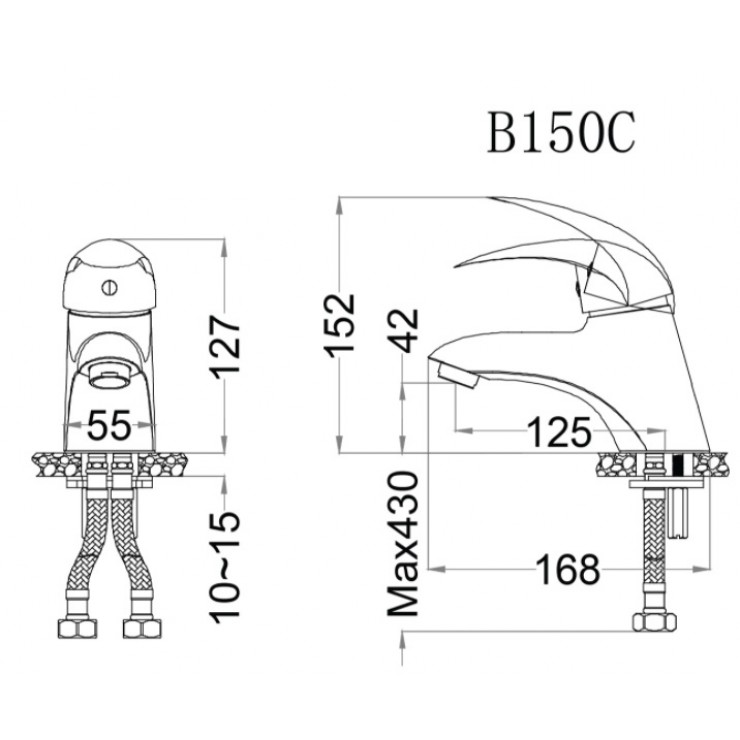 Vòi chậu nóng lạnh Caesar B150C
