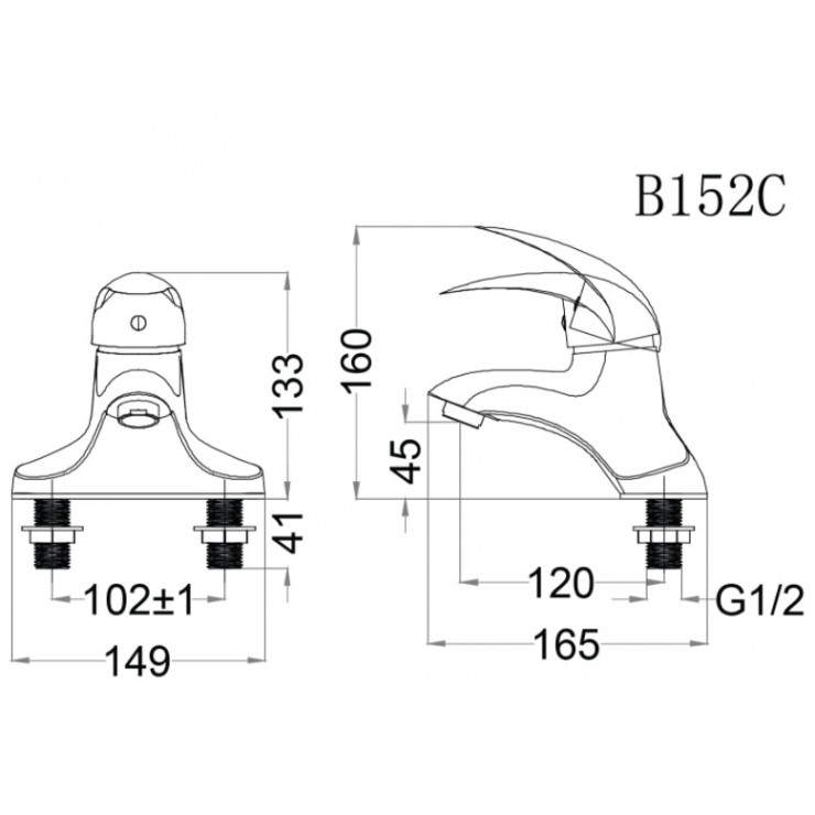 Vòi lavabo nóng lạnh Caesar B152C