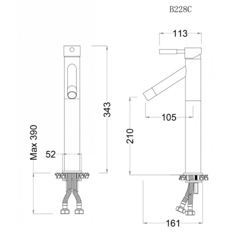 Vòi lavabo nóng lạnh Caesar B228C