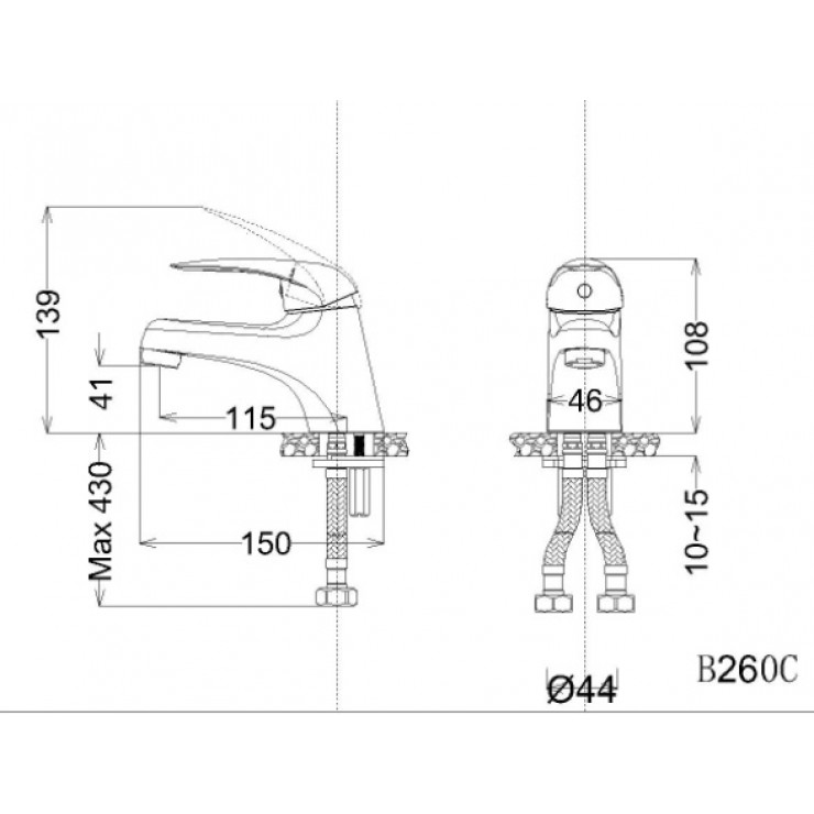 Vòi lavabo nóng lạnh Caesar B260CP