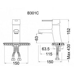 Vòi Chậu Nóng Lạnh Lavabo CAESAR B301C