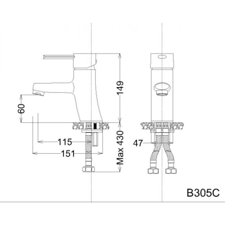 Vòi Chậu Nóng Lạnh CAESAR B305CU