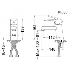 Vòi Chậu Nóng Lạnh CAESAR B430CP