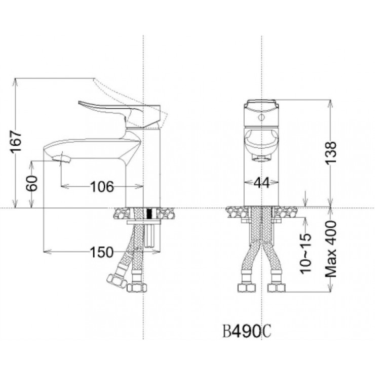 Vòi chậu nóng lạnh Caesar B490C