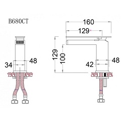 Vòi chậu đèn nóng lạnh CAESAR B680CT Cao Cấp