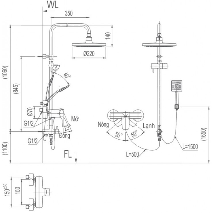 Sen cây tắm INAX BFV-50S-5C