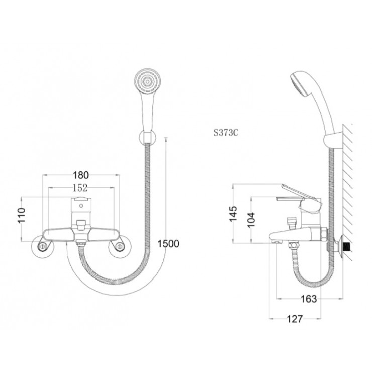 Vòi Sen Tắm Nóng Lạnh CAESAR S373C Tay 1 Chế Độ