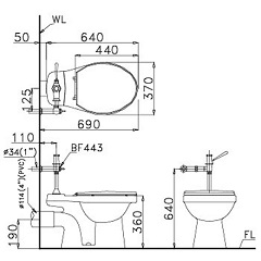 Bồn cầu caesar CPJ1334