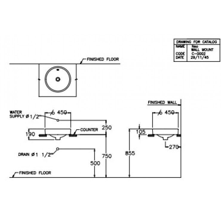 Chậu rửa lavabo đặt bàn COTTO C00027