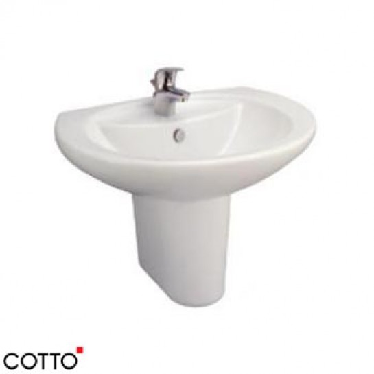Chậu Rửa Mặt Lavabo COTTO C0107/C420 Alice Chân Ngắn