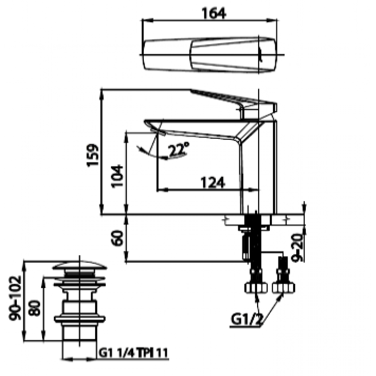 Vòi Lavabo Gật Gù COTTO CT2321A Essentia Nóng Lạnh