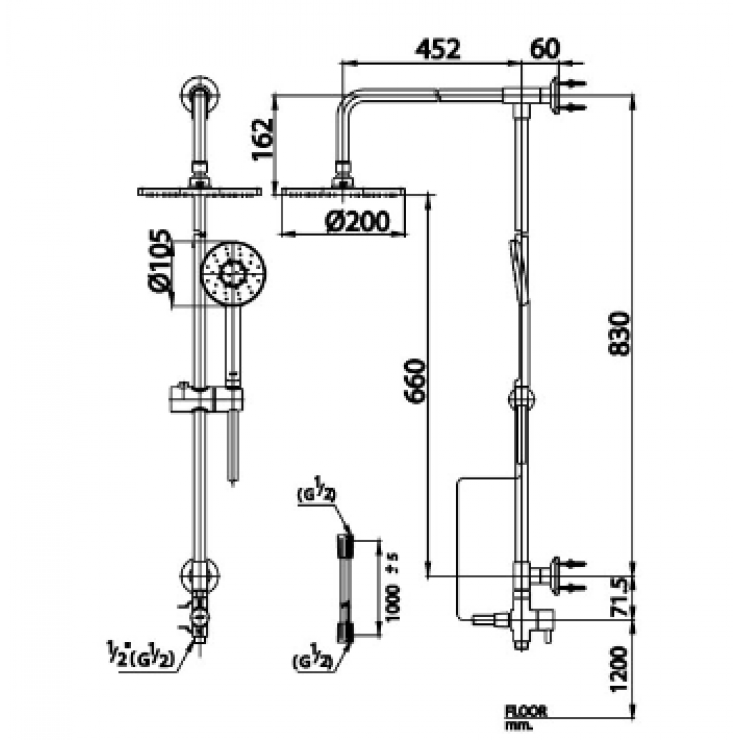Thân Sen Cây COTTO CT623Z94Z10D-BL Nóng Lạnh Màu Đen