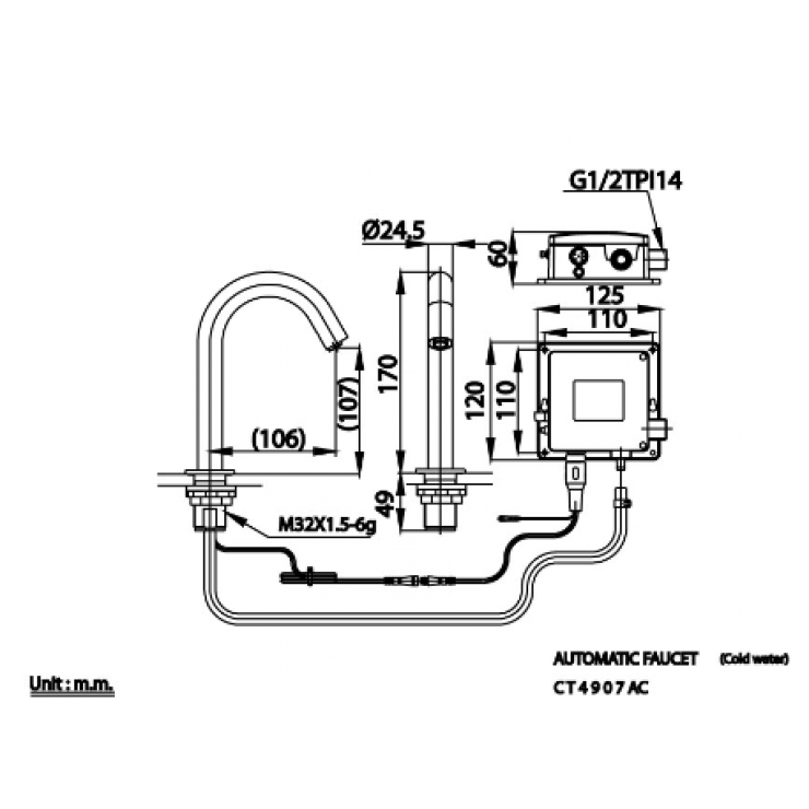 Vòi Lavabo Cảm Ứng COTTO CT4907DC Lạnh Dùng Pin