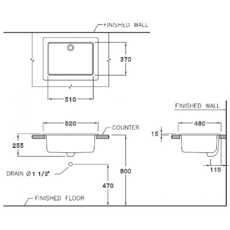 Chậu Lavabo Dịch Vụ COTTO C5241 Đặt Bàn