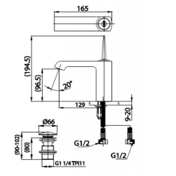 Vòi Lavabo COTTO CT2201J Yoy Stick Nóng Lạnh