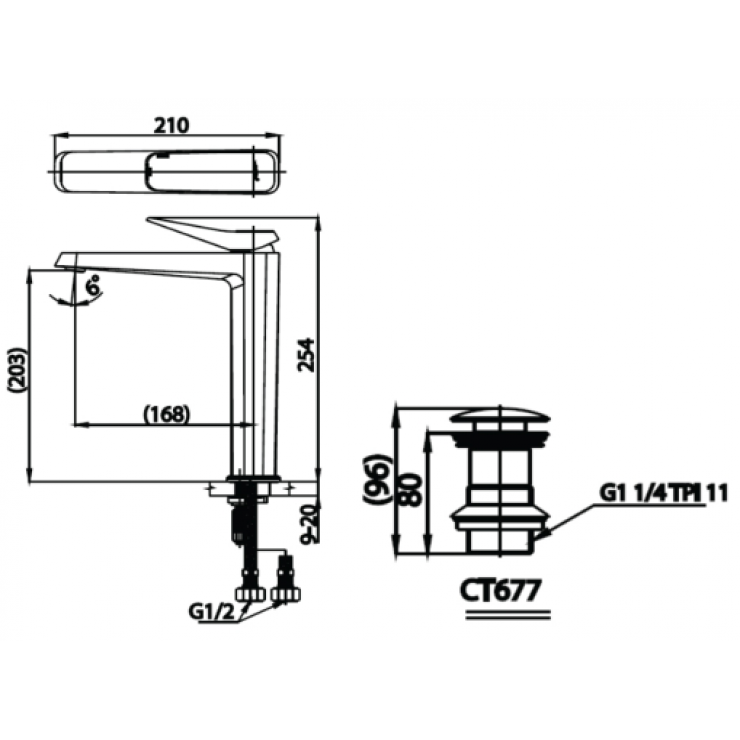 Vòi Lavabo COTTO CT2302AY-BL Xposh Nóng Lạnh Màu Đen