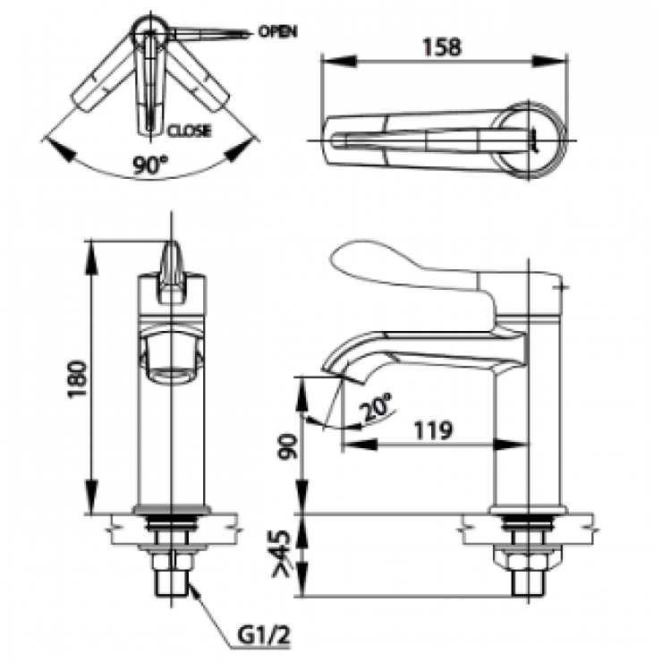 Vòi Lavabo COTTO CT1302 Linio Lạnh
