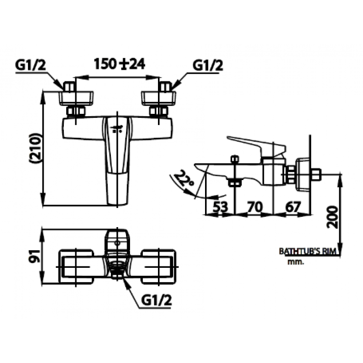 Củ Sen Tắm COTTO CT2325A Essentia Nóng Lạnh