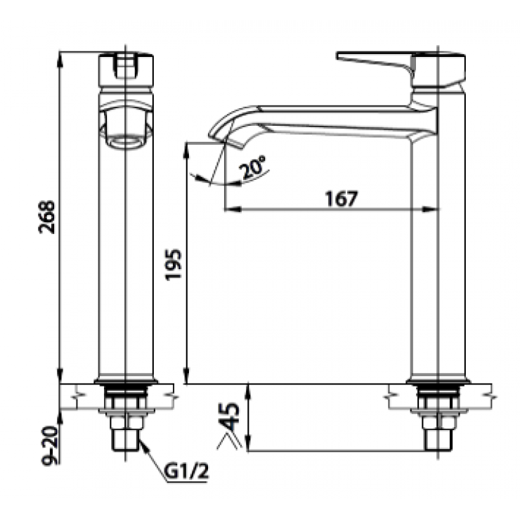 Vòi Lavabo COTTO CT1232AY Linio Lạnh Thân Cao