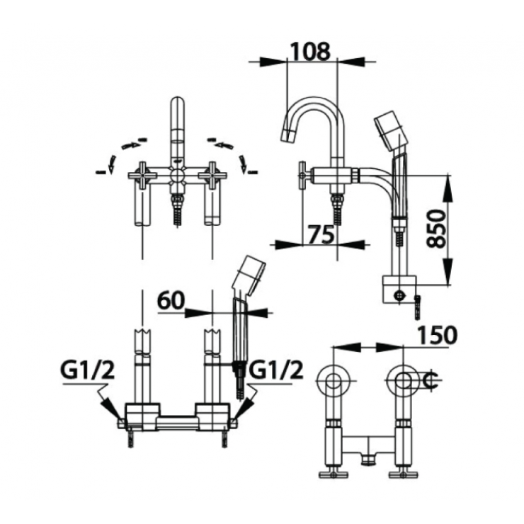 Vòi Bồn Tắm Cotto CT249C16XZ79 Đặt Sàn