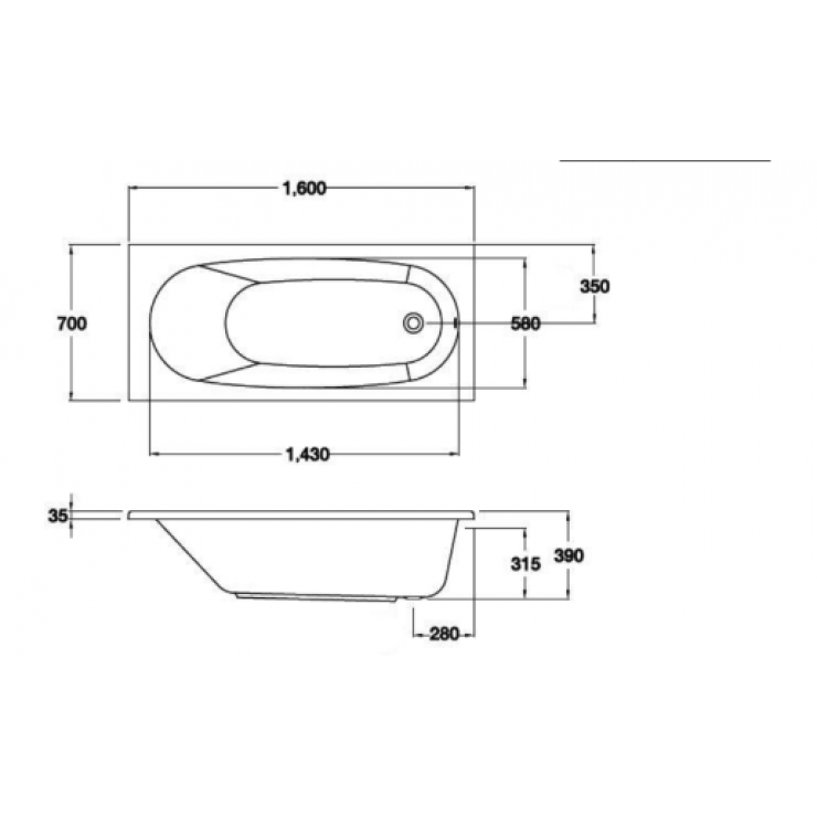 Bồn Tắm Xây COTTO BT216D 1.6M