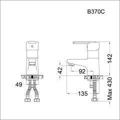 Vòi Chậu Nóng Lạnh CAESAR B370CU