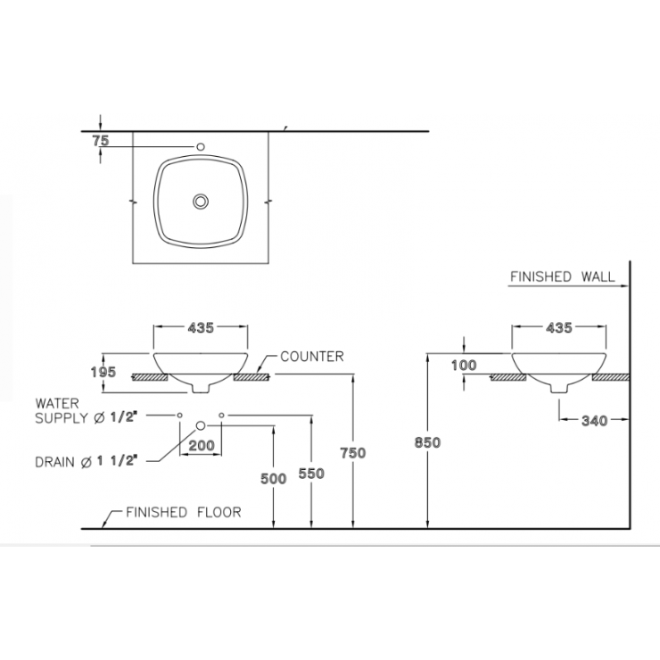 Chậu rửa lavabo COTTO C0003