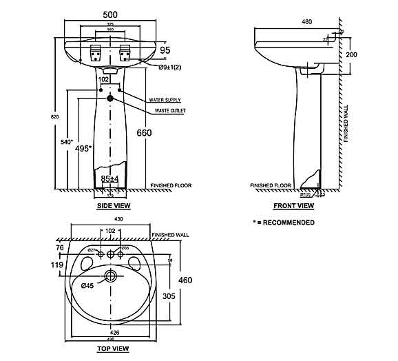 Chậu rửa American Standard VF-0969/VF-0901 Treo Tường