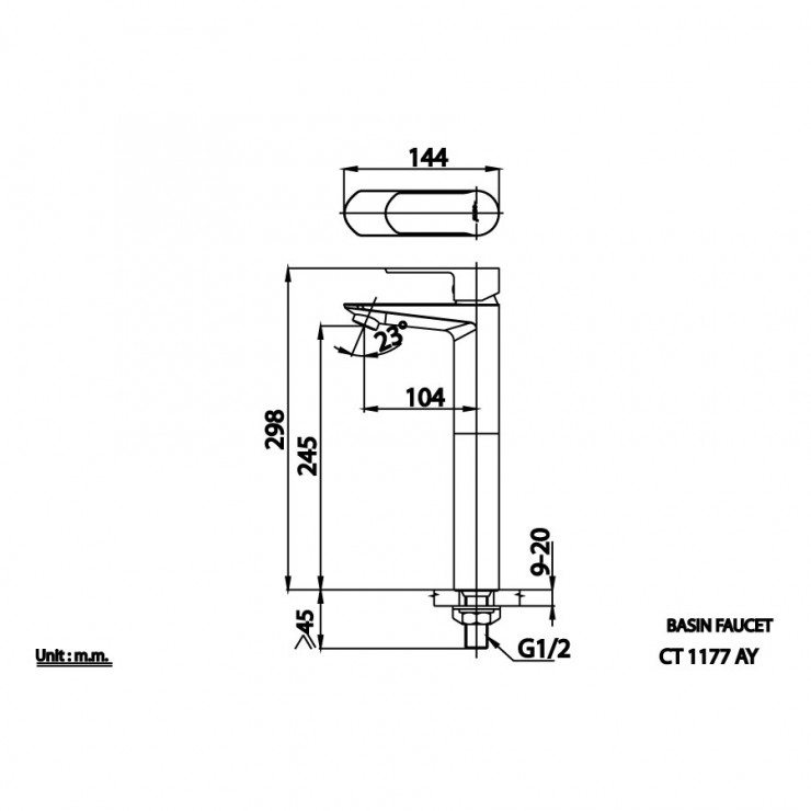 Vòi Lavabo COTTO CT1177AY Waltz Lạnh Thân Cao