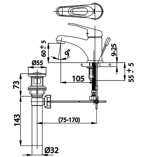Vòi Lavabo COTTO CT2171A Arona V II Nóng Lạnh