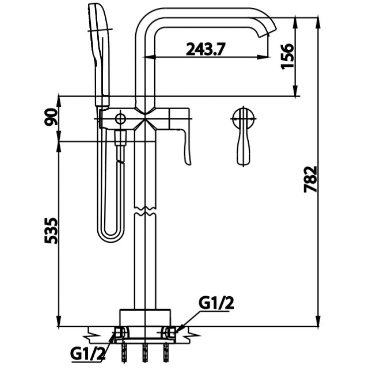 Vòi Bồn Tắm Cotto CT385AXZ003 Đặt Sàn