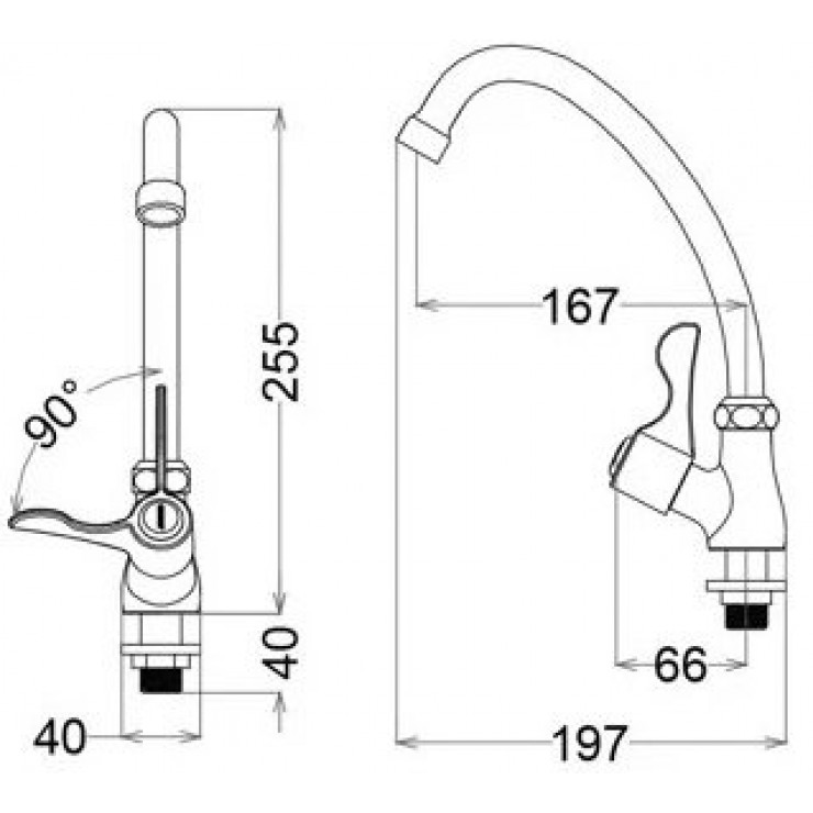 Vòi bếp lạnh caesar K027C