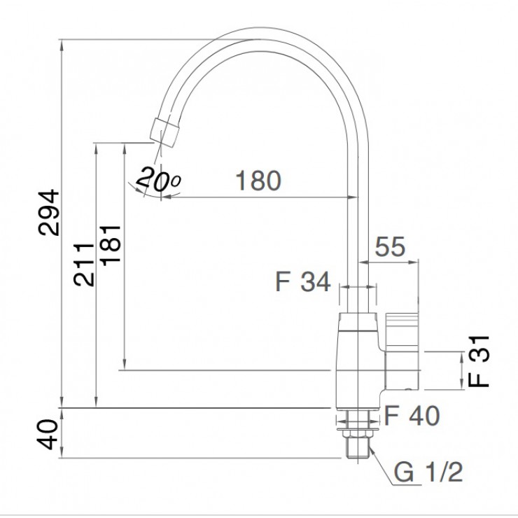 Vòi rửa bát cơ INAX SFV-21