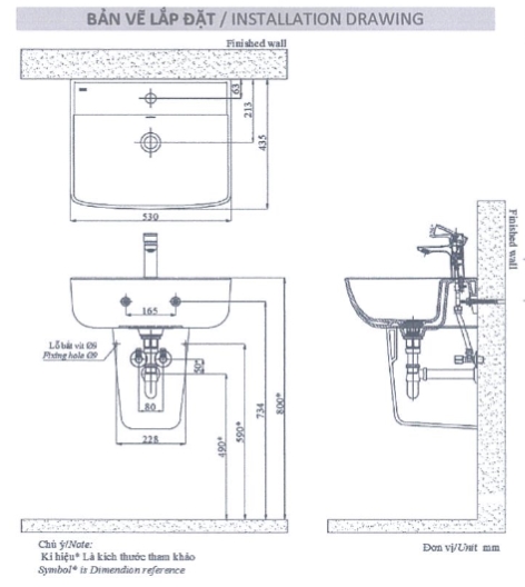 Chậu rửa treo tường INAX L-312